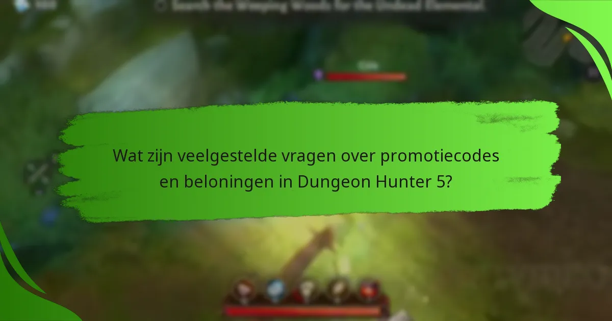 Wat zijn veelgestelde vragen over promotiecodes en beloningen in Dungeon Hunter 5?