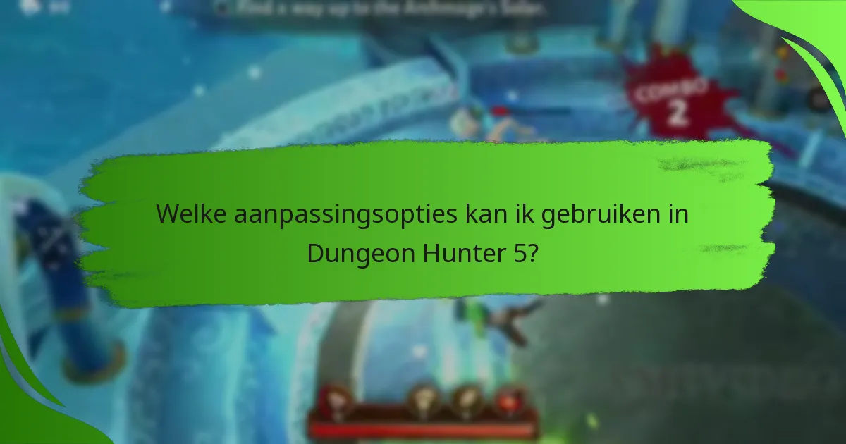 Welke aanpassingsopties kan ik gebruiken in Dungeon Hunter 5?